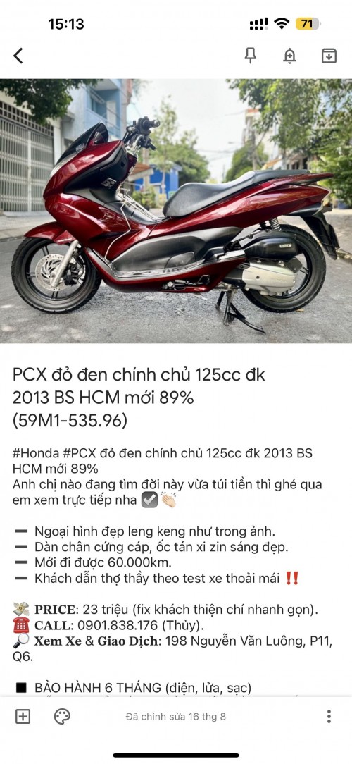 Ảnh của Honda PCX siêu đệp màu đỏ